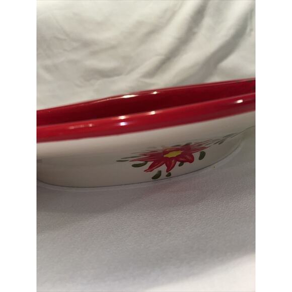 NWT Espana Pasha Red Divided Plate Don Swanson Hand Crafted Ceramic 13.75" - Picture 5 of 10